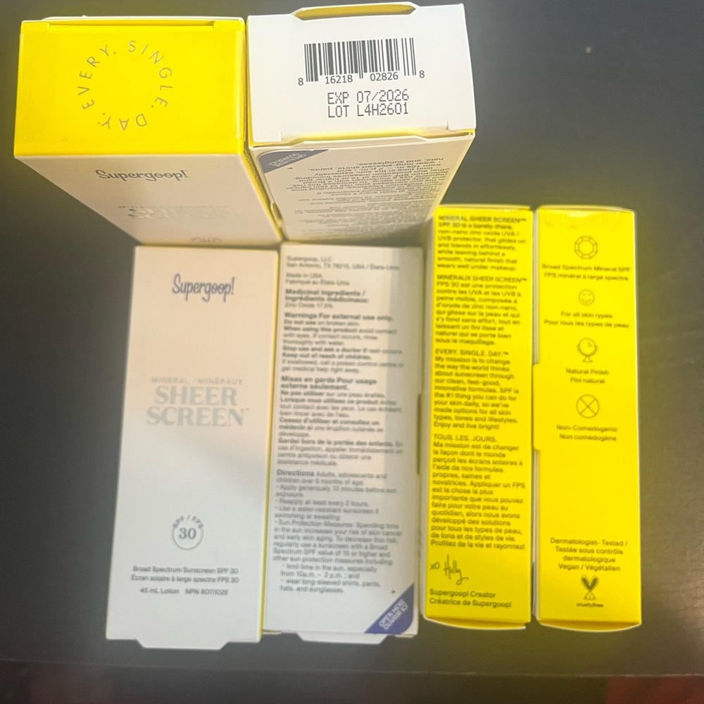 Lot of 6 Supergoop! Sheer Screen suncreen SPF 30